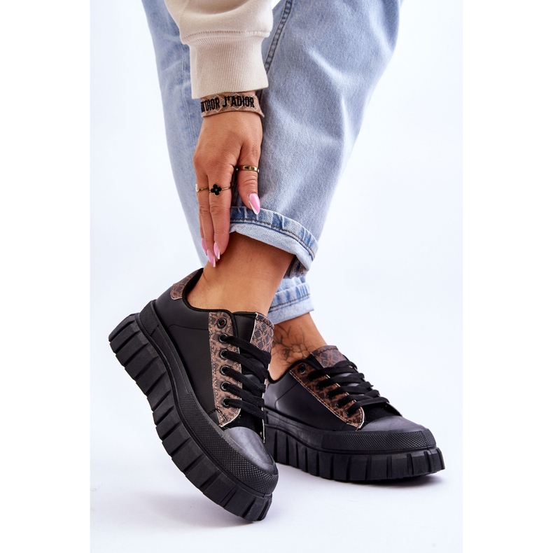 PG1 Women's Leather Platform Sneakers Black Alison 2 PG1 Women's Leather Platform Sneakers Black Alison 2