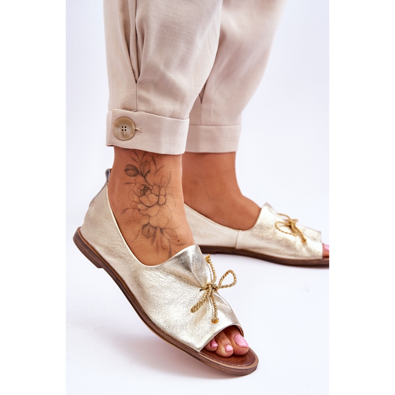 Women's leather ballerinas Zazoo 2660/007 gold golden 2 Women's leather ballerinas Zazoo 2660/007 gold golden 2