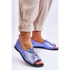 Women's Leather Ballerinas Nicole 2660/066 Blue 2