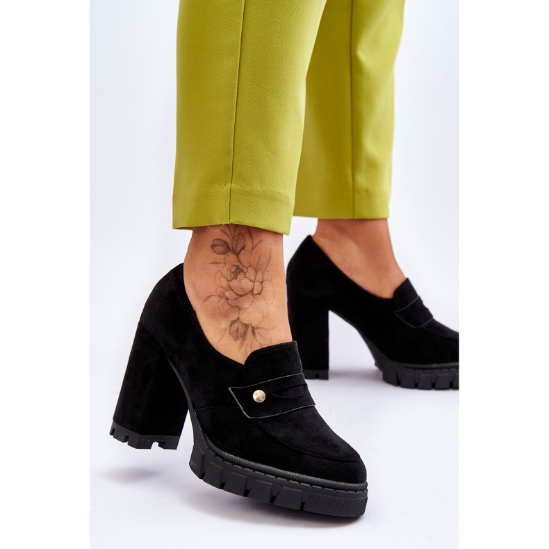 Vinceza Elegant Suede High Heels Black Mintore 2