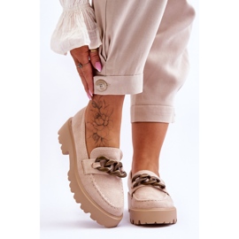 Suede Women's Moccasins S.Barski HX52-222 Beige 1 Suede Women's Moccasins S.Barski HX52-222 Beige 1
