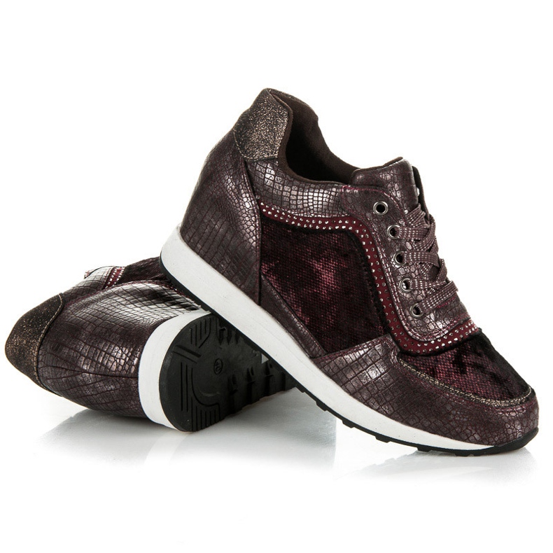 Kylie Wedge Sneakers With Claret Print red 1