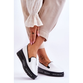 S.Barski Slip-On Leather Platform Sneakers White Madeline 2