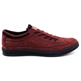 Polbut Men's leather shoes K22P claret red 1