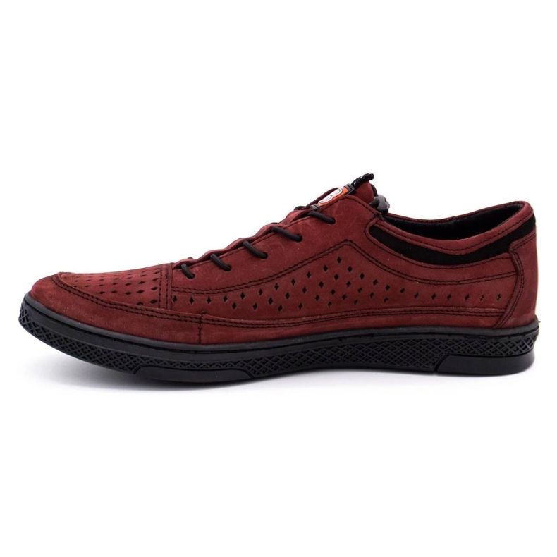 Polbut Men's leather shoes K22P claret red 2