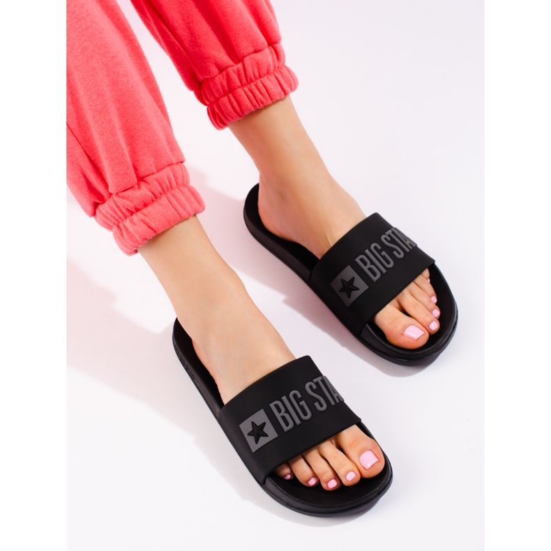 Black women's slippers Big Star FF274A200906 1