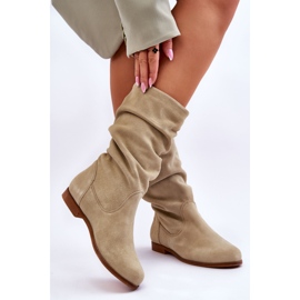 Women's Suede Boots Maciejka 05057-09 Light green 2