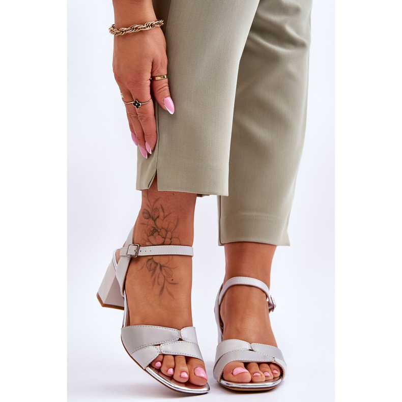 Sergio Leone SK898 Gray Low Heel Sandals grey 1