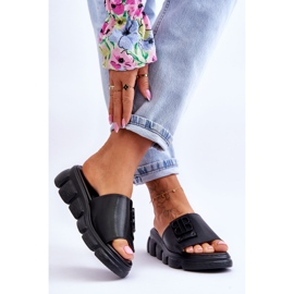 Vinceza Women's Platform Slippers With Decoration Black Monroe 2