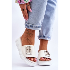 Vinceza Women's Platform Slippers With Beige Monroe Decoration 1