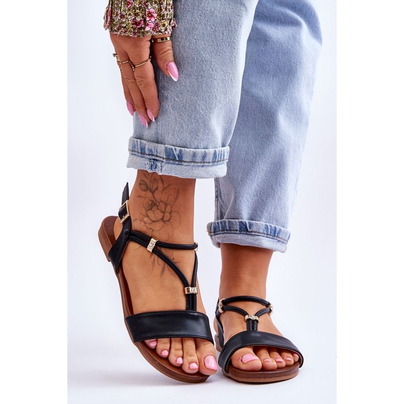 Women's Flat Sandals S.Barski KV-541-120 Black 1