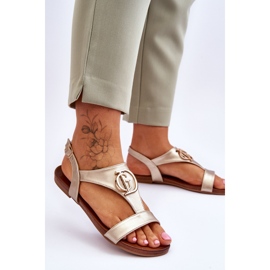 Flat Sandals S.Barski KV-5541-32 Gold golden 2