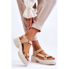 Women's Big Star Suede Sandals LL276036 Beige 2