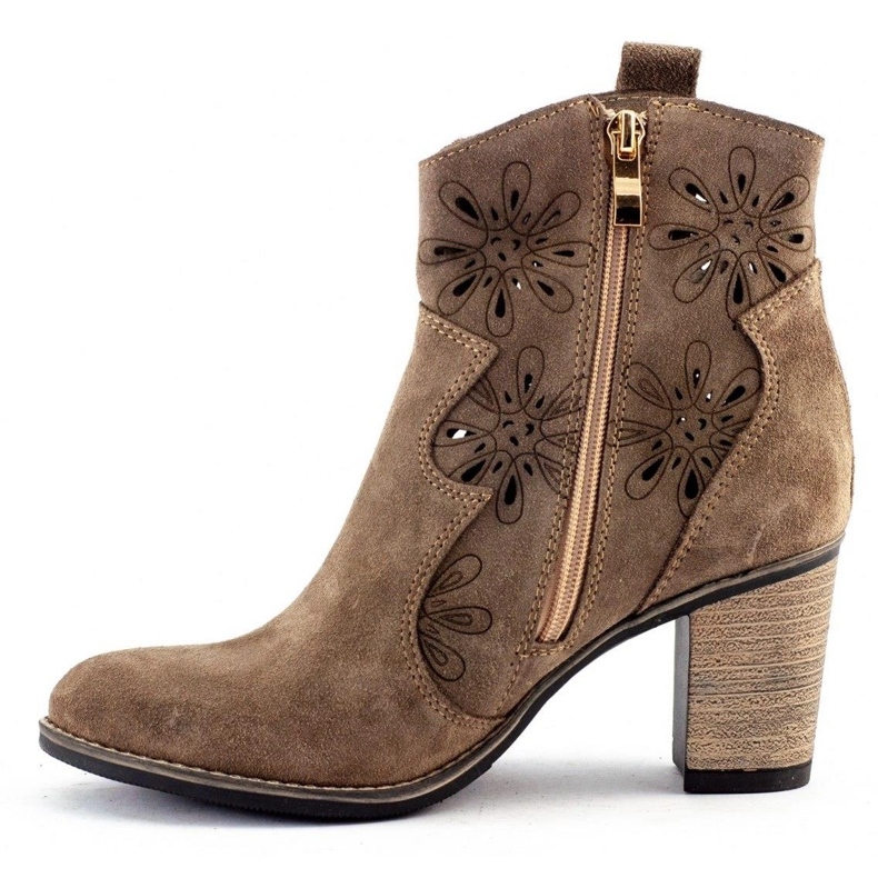 Olivier Openwork high heels Lena dark beige 1