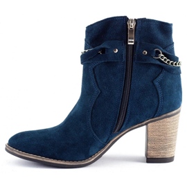 Olivier Boots with chain Megi navy blue 1