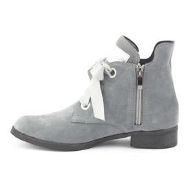 Olivier Flora gray boots with a ribbon grey 1