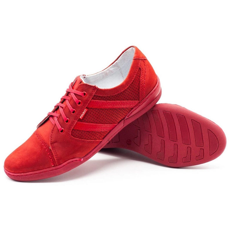 Polbut Casual men's shoes R3 Perforation red 1