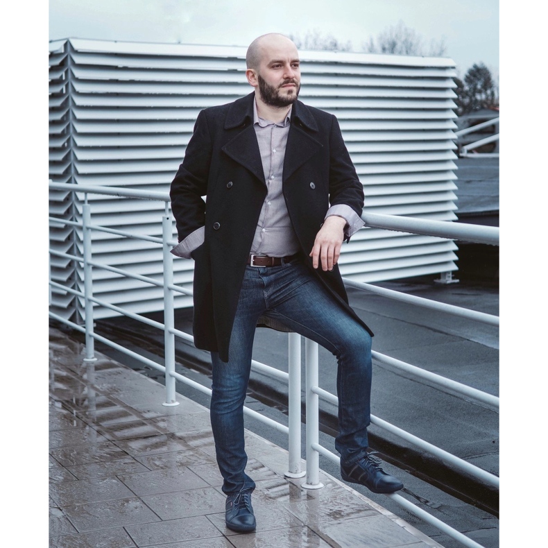 Polbut Men's casual shoes R3 Perforation Navy Blue 2