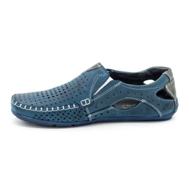 Olivier Men's shoes moccasins 901 summer navy blue 1