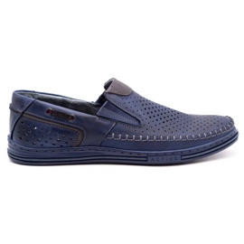 Polbut Men's leather shoes 09 for summer Navy blue 2