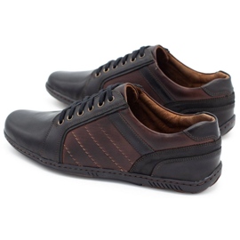 Mario Pala Men's leather shoes 616 black with brown 1