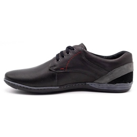 Olivier Men's leather shoes 623 black 1