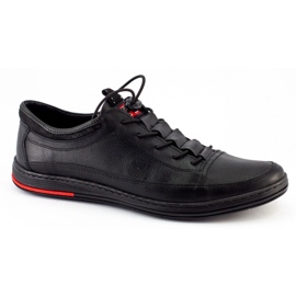 Polbut Black casual leather men's shoes K22 8