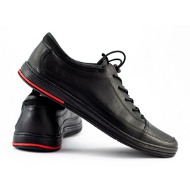Polbut Black casual leather men's shoes K22 2