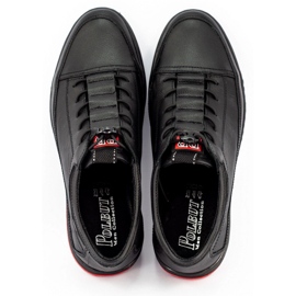 Polbut Black casual leather men's shoes K22 5