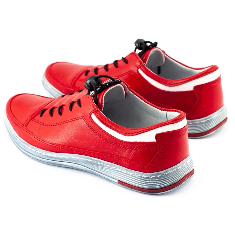 Polbut Men's leather casual shoes K22 red 1