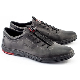 Polbut Men's leather casual shoes K23 gray grey 1 Polbut Men's leather casual shoes K23 gray grey 1