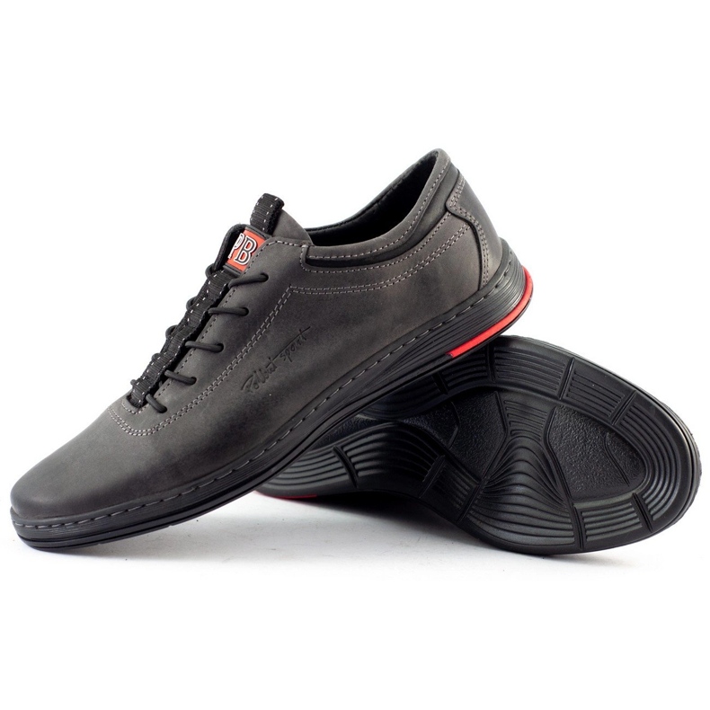 Polbut Men's leather casual shoes K23 gray grey 2 Polbut Men's leather casual shoes K23 gray grey 2