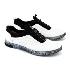 Polbut Men's leather casual shoes K24 white 1