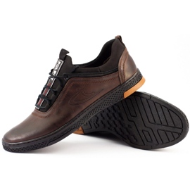 Polbut Casual leather men's shoes K24 brown 2