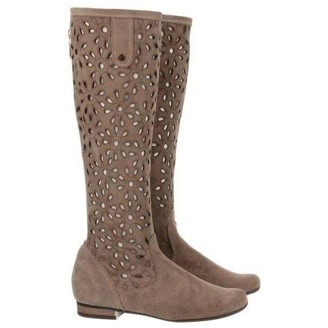 Olivier Women's dark beige openwork boots 1