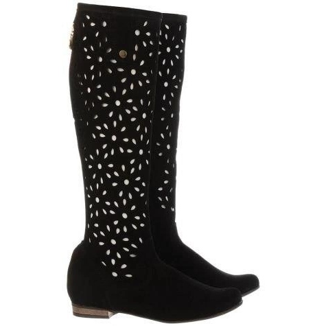 Olivier Women's black openwork boots 1 Olivier Women's black openwork boots 1