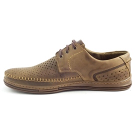Polbut Openwork men's shoes J44L Pł brown 2