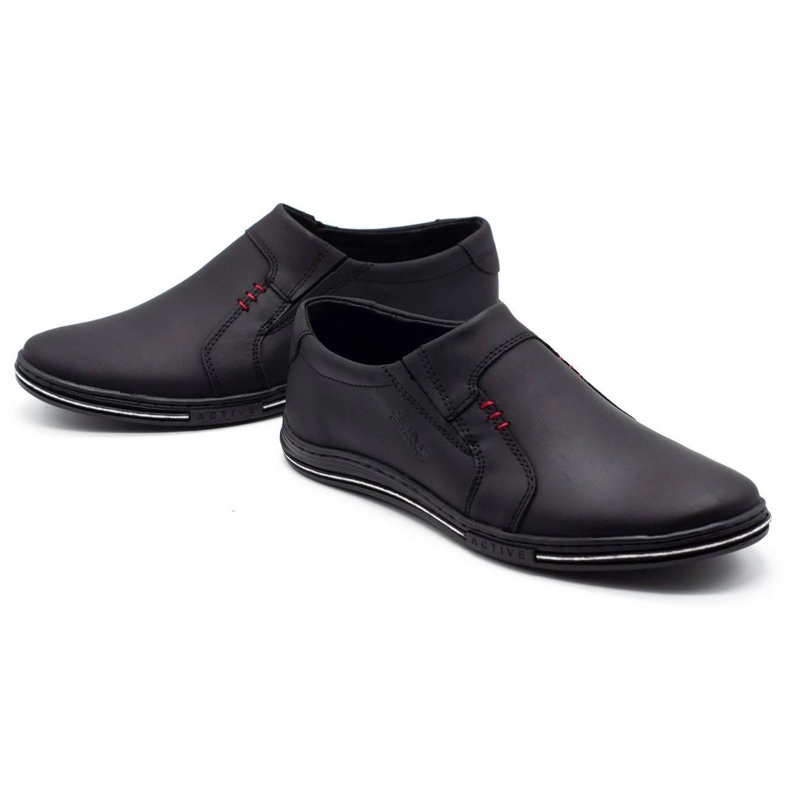 Polbut Men's leather shoes 334 black 1