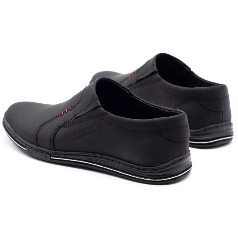 Polbut Men's leather shoes 334 black 2