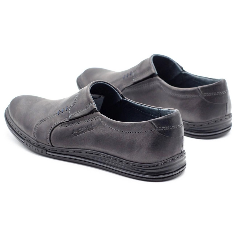 Polbut Men's leather shoes 334 gray grey 2