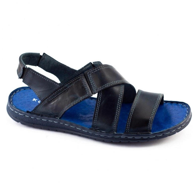 KOMODO Men's leather sandals 882K dark navy blue 2 KOMODO Men's leather sandals 882K dark navy blue 2