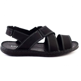 KOMODO Black men's leather sandals 882K 1