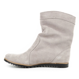 Olivier Leather Boots Warmed by Emi Light Gray grey 1
