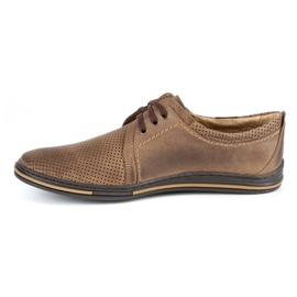 Polbut Leather men's shoes 343 perforation brown 1