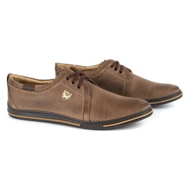Polbut Leather men's shoes 343 perforation brown 2