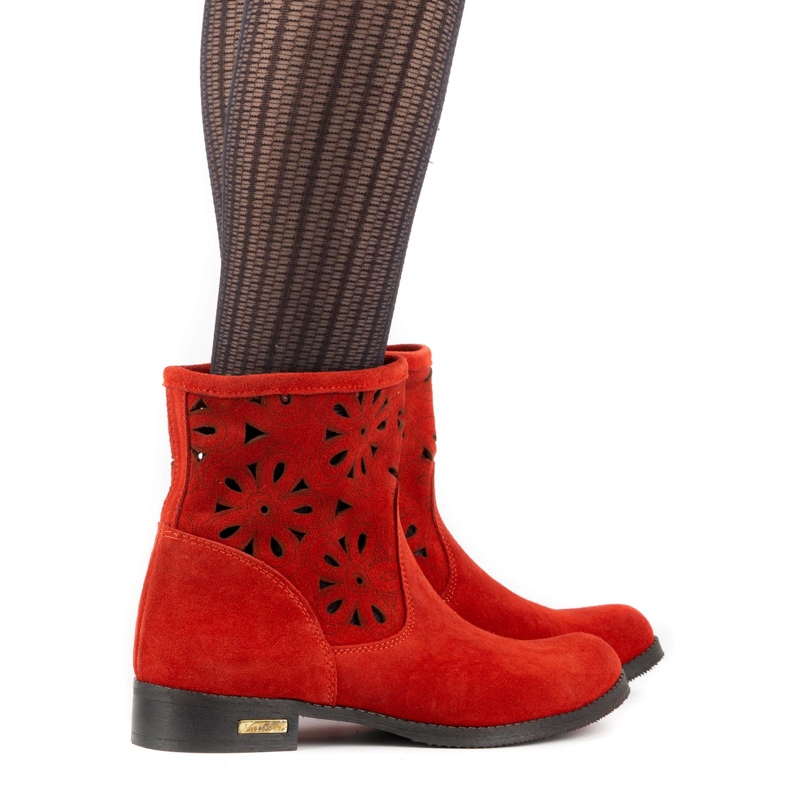 Olivier Comfortable Alice red openwork boots 2