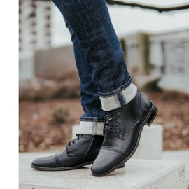 KENT Men's leather Chelsea boots 287D Św black 1