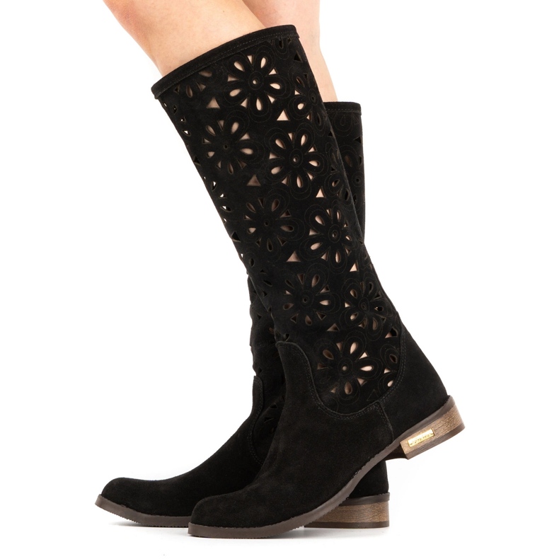 Olivier Women's openwork boots NO, black 1