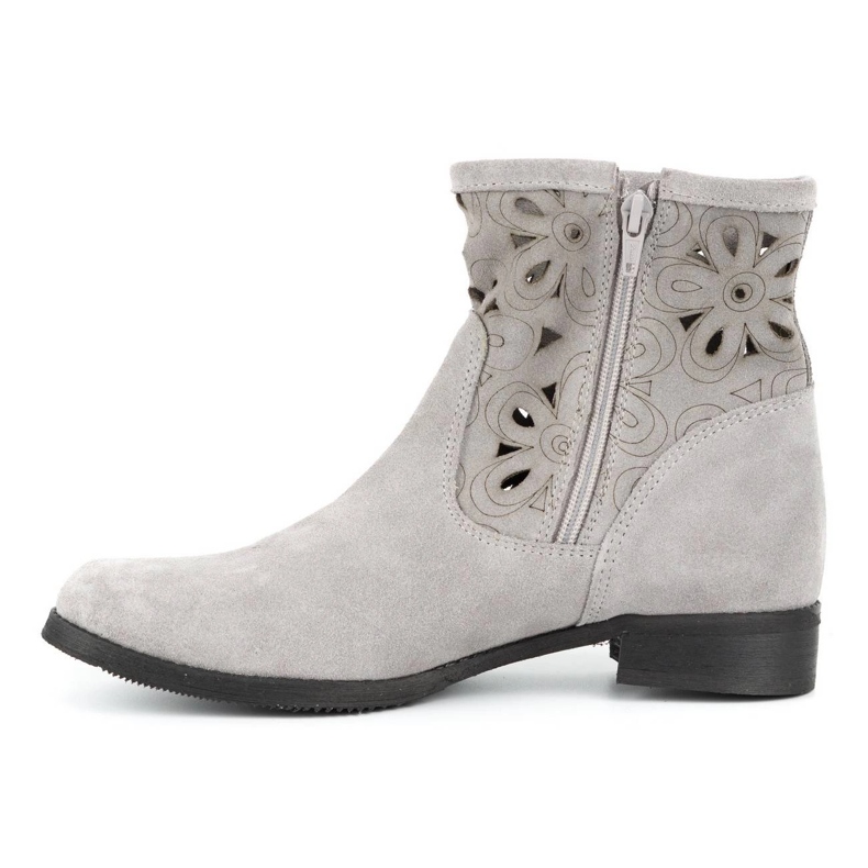 Olivier Comfortable Alice light gray openwork boots grey 1