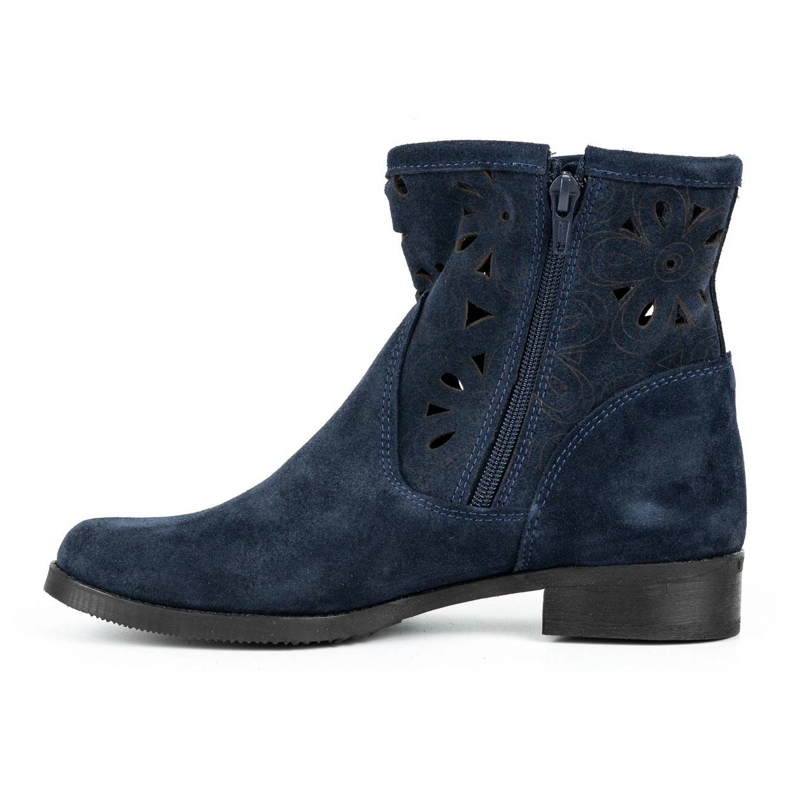 Olivier Comfortable Alice navy blue openwork boots 1